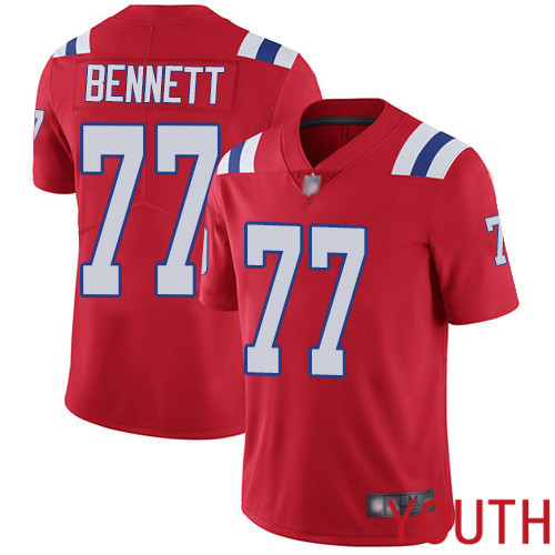 New England Patriots Football #77 Vapor Limited Red Youth Michael Bennett Alternate NFL Jersey->new england patriots->NFL Jersey